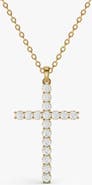 SEREIA OFFICIAL 14K Gold 3 ct Lab Diamonds Cross Diamond Full Pave Necklace