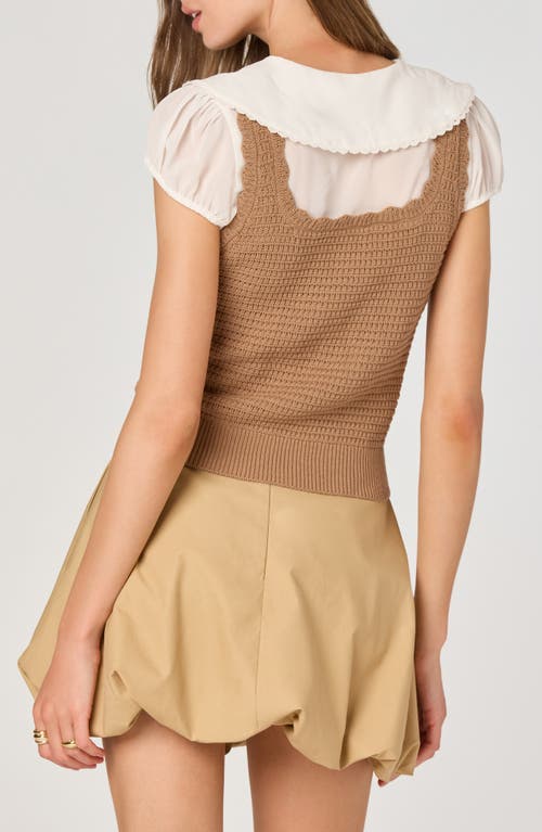 Astr The Label Mixed Media Sweater In Brown