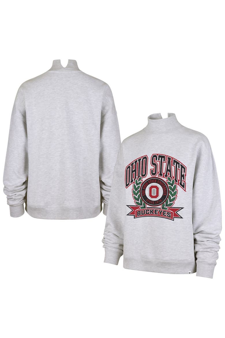 Women's '47  Gray Ohio State Buckeyes Laurel Arch Mock Neck Sweatshirt, Main, color, Gray