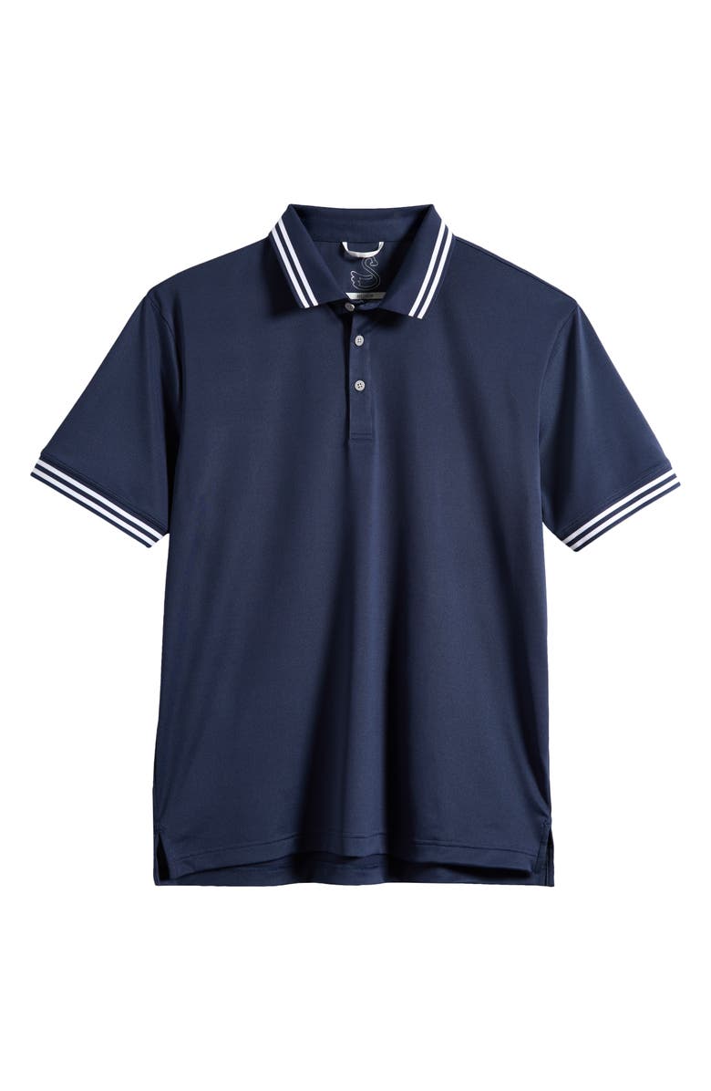 Swannies Thatcher Tipped Performance Polo, Alternate, color, Navy