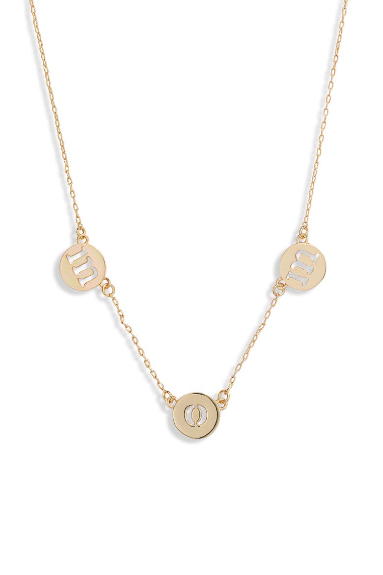 mom pendant necklace, Main, color, CLEAR/ GOLD