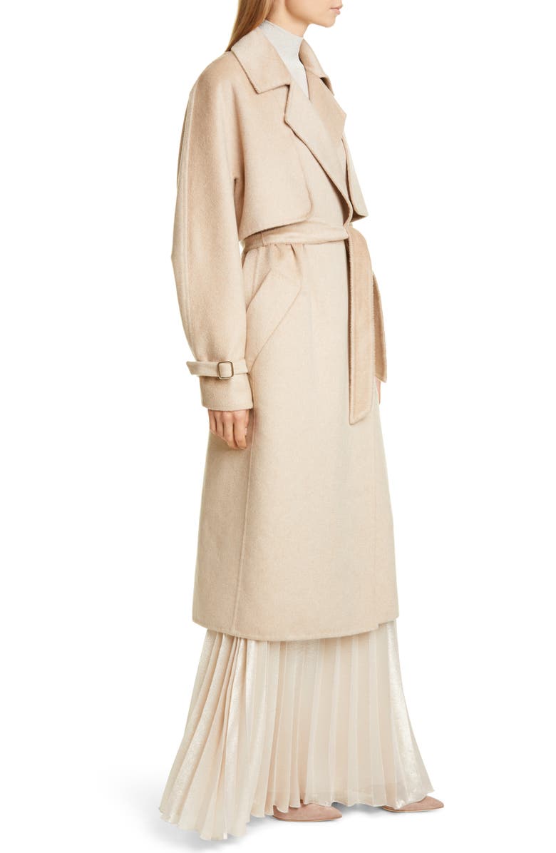 Max Mara Agar 2-in-1 Double Face Camel Hair & Cashmere Trench Coat, Alternate, color, 