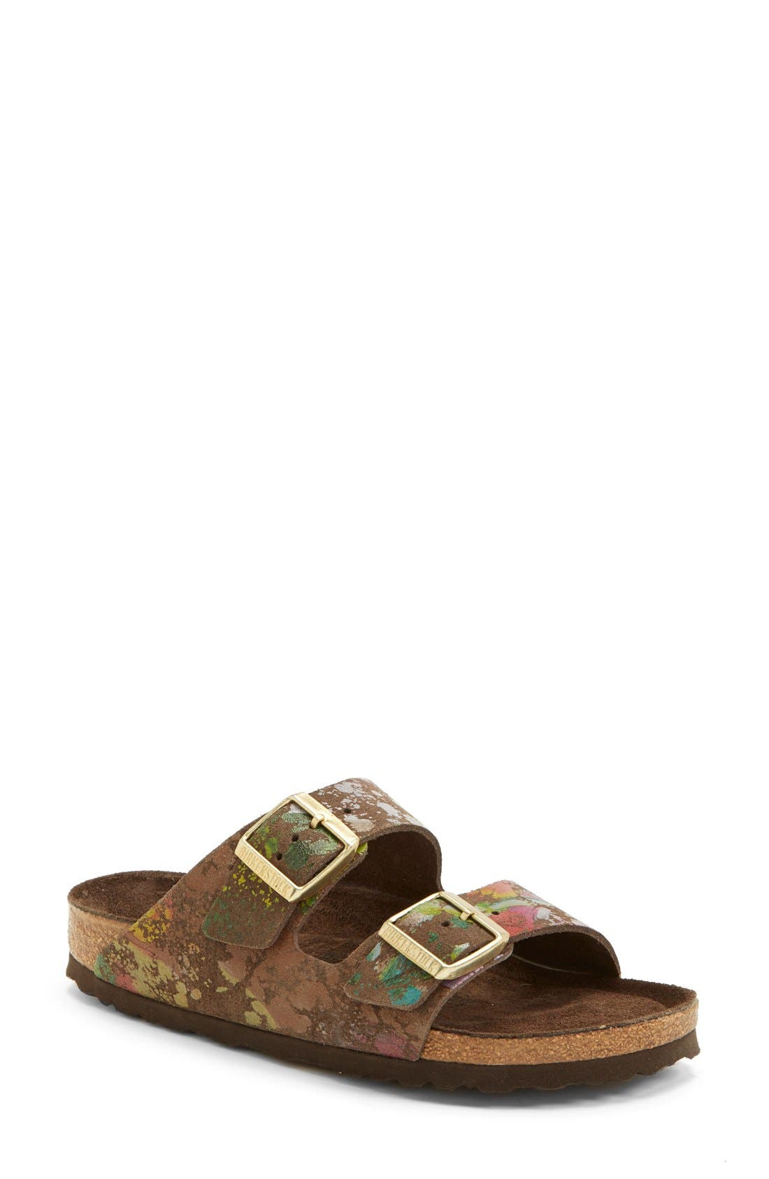 Birkenstock 'Arizona' Soft Footbed Printed Leather Sandal, Main, color, 