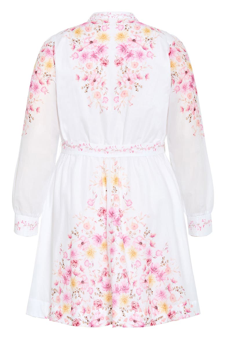Elia Placed Floral Long Sleeve Cotton Dress, Alternate, color, IVORY PATRICE