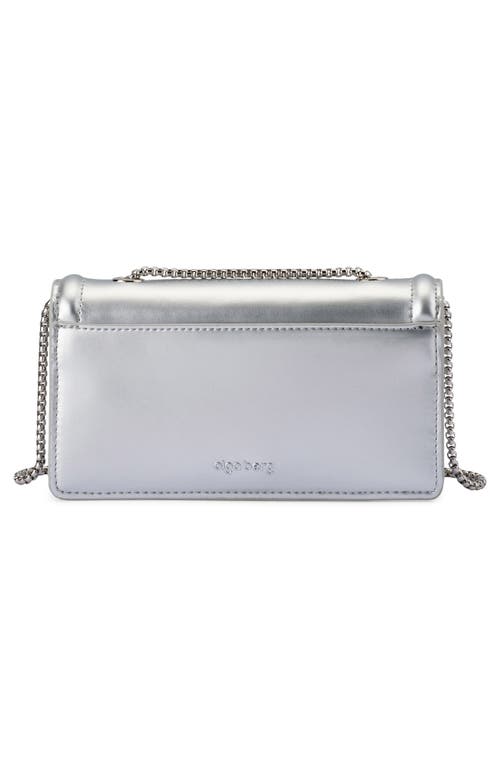 Olga Berg Rosie Metallic Faux Leather Convertible Shoulder Bag In Silver