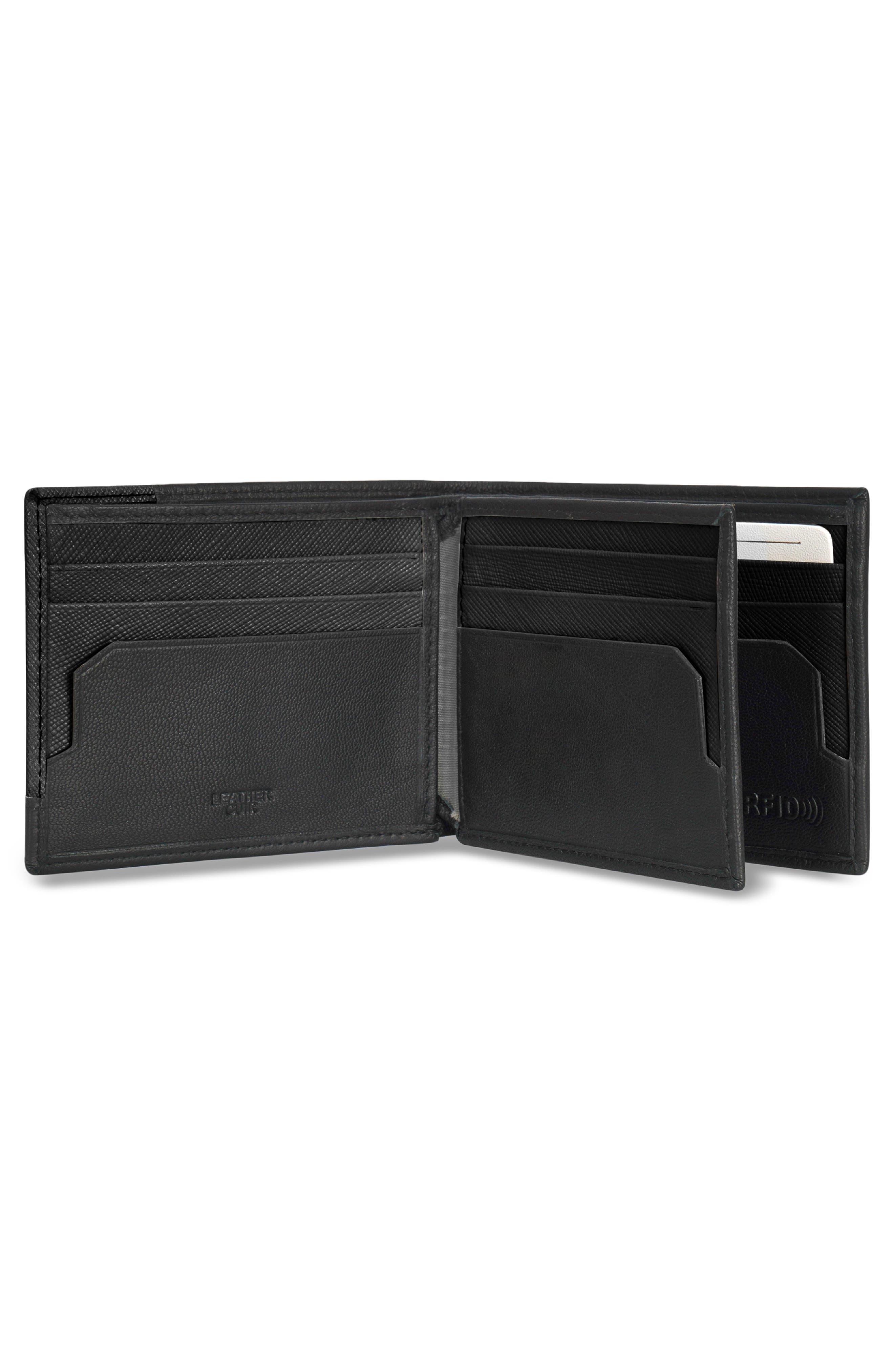Iconic ID Flap Leather Bifold Wallet, Alternate, color, BLACK/ BLACK