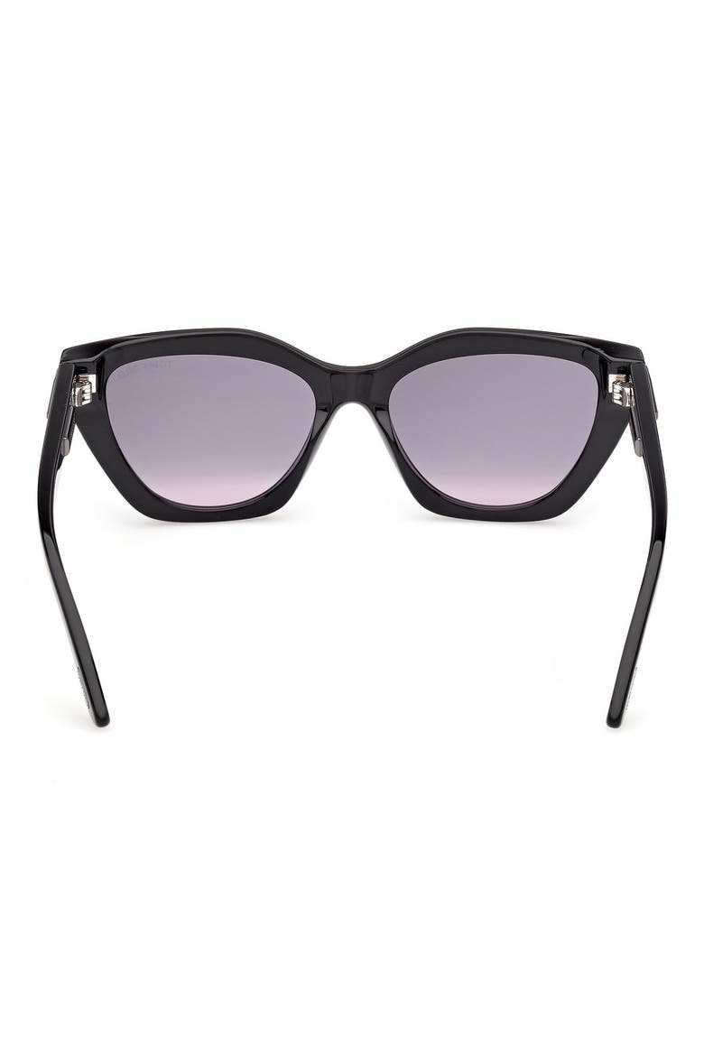 Icon 55mm Gradient Cat Eye Sunglasses, Alternate, color, SHINY BLACK/ SHINY GUNMETAL
