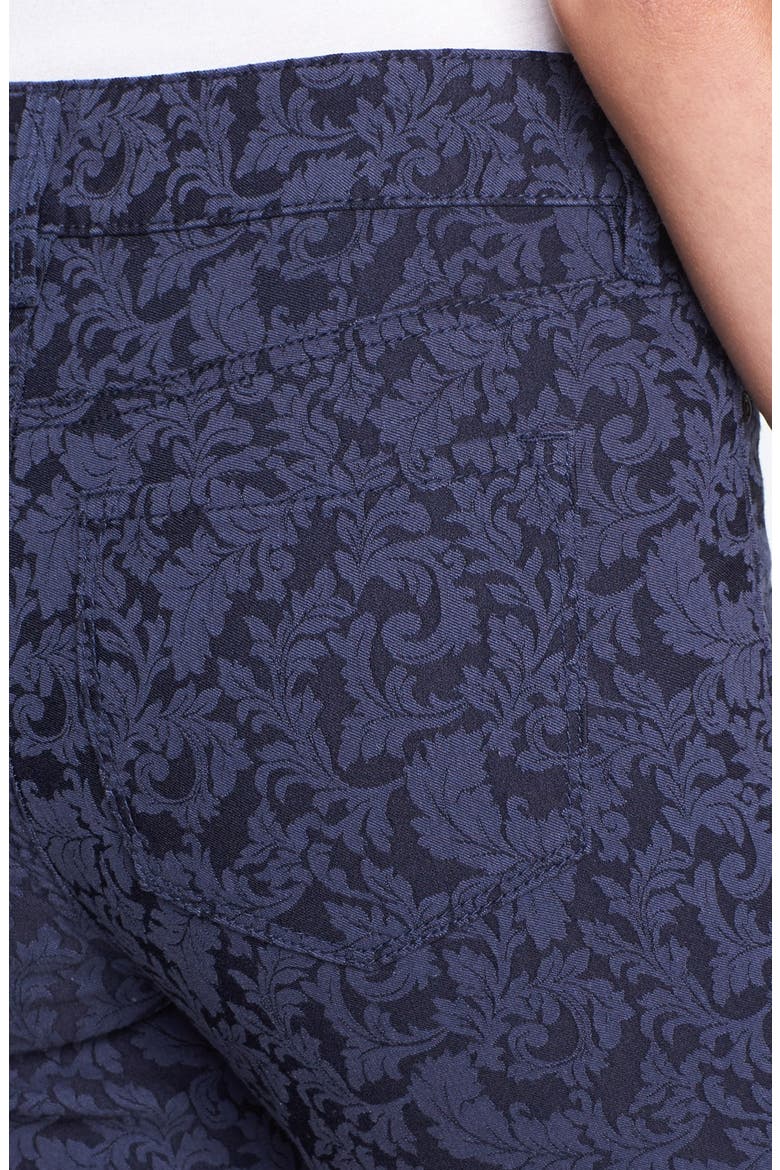 'Jade' Patterned Stretch Skinny Jeans, Alternate, color, NAVY JACQUARD