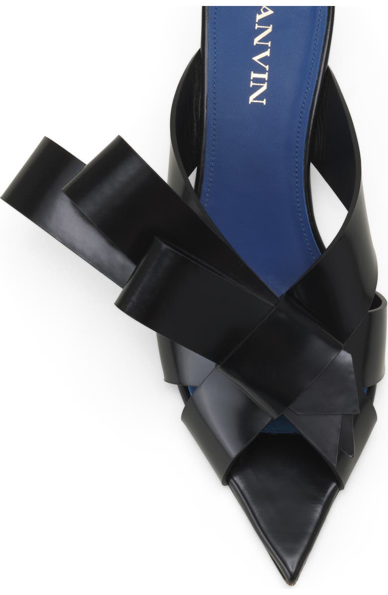 Lanvin Cadeau Leather Mules With Heel, Alternate, color, Black