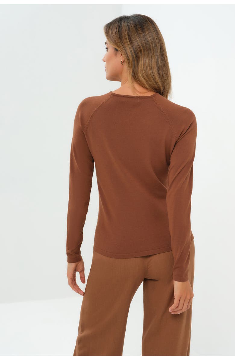 Anatomie Connie Sweater Knit Baseball Sleeve Shirt in Brunette, Alternate, color, Brunette