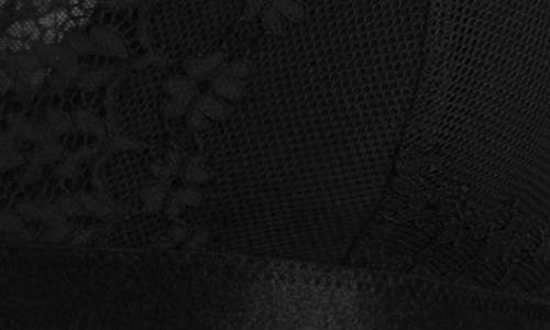 Hunkemoller Hunkemöller Daisy Long Sleeve Mesh & Lace Teddy In Caviar