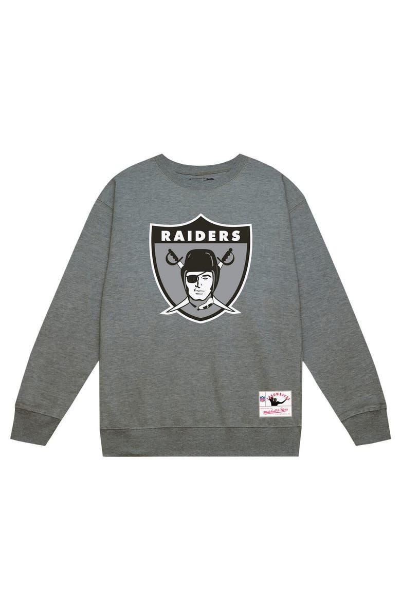 Mitchell & Ness Men's Mitchell & Ness Heather Gray Las Vegas Raiders Basic Fleece Pullover Sweatshirt, Alternate, color, Heather Gray
