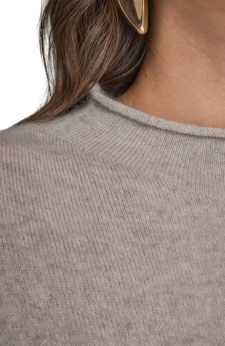 Donna Karan New York Elbow Sleeve Wool & Cashmere Mock Neck Sweater, Alternate, color, Vapor Heather