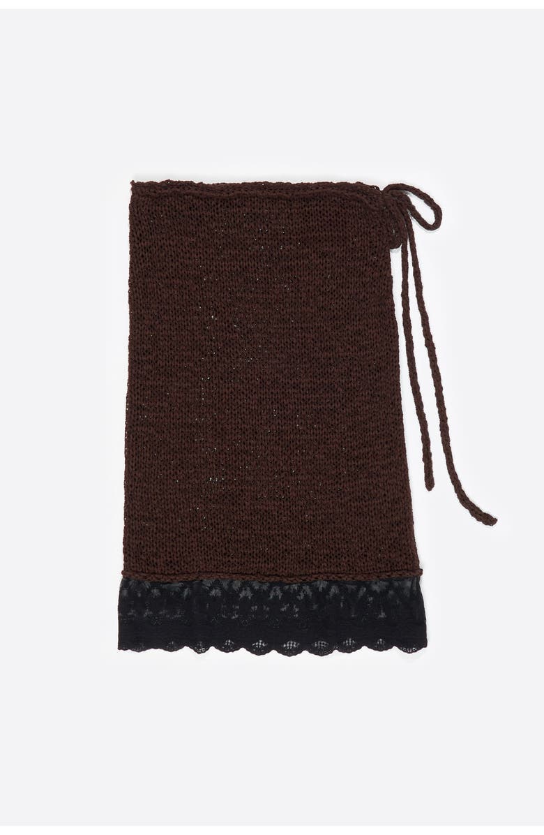 Bimba y Lola Lace Knit Skirt, Alternate, color, Dark Brown