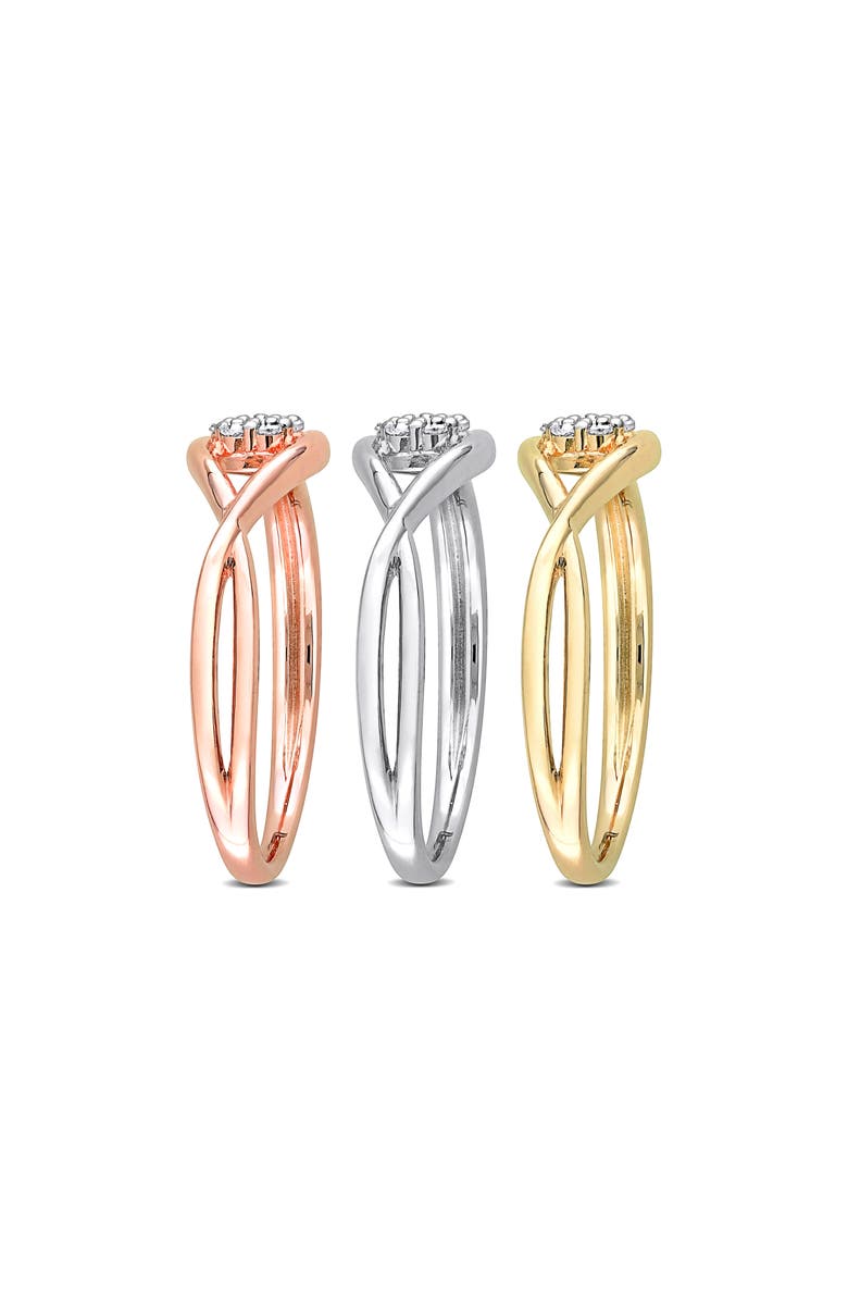 DELMAR Set Of 3 Infinity Diamond Rings - 0.21ct., Alternate, color, Multi
