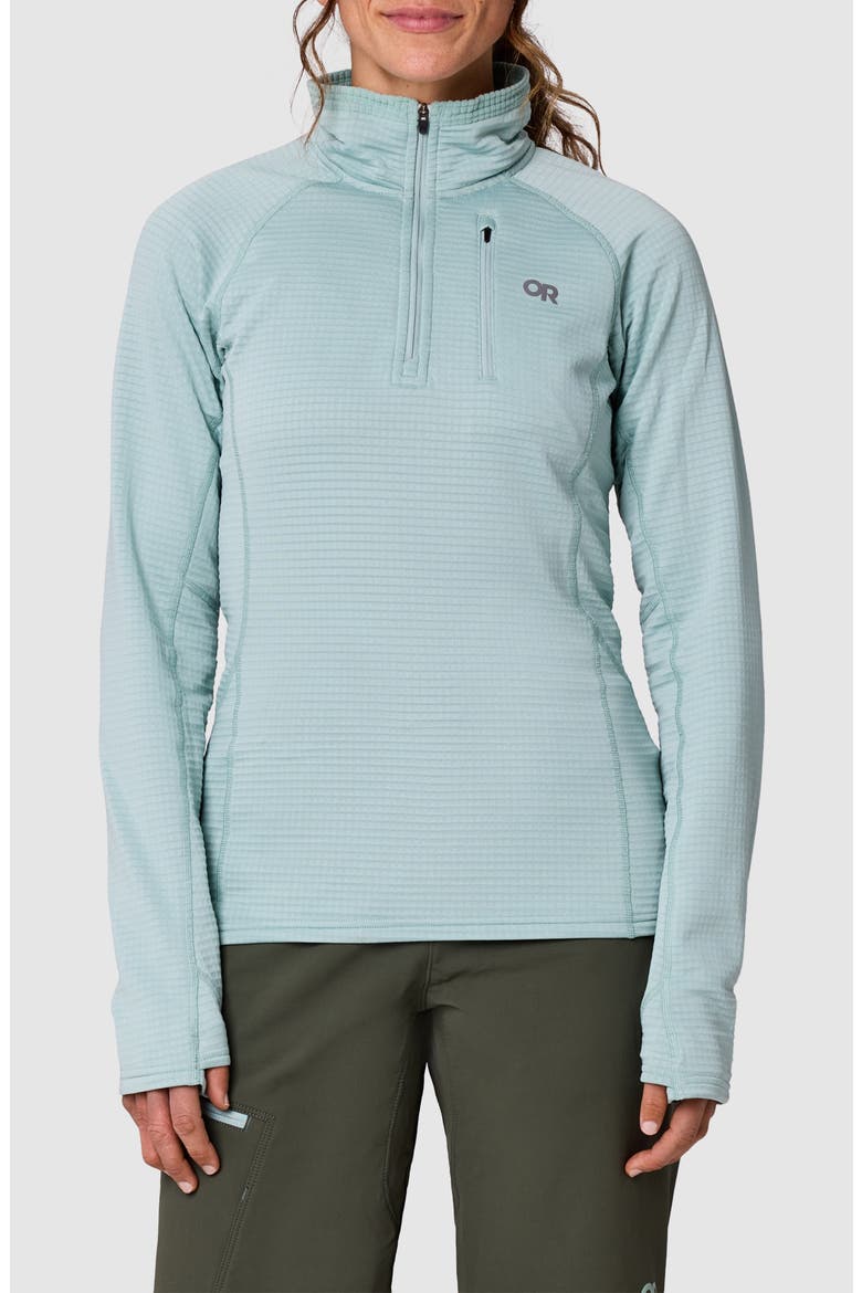 Vigor Grid Fleece Quarter Zip, Main, color, THYME