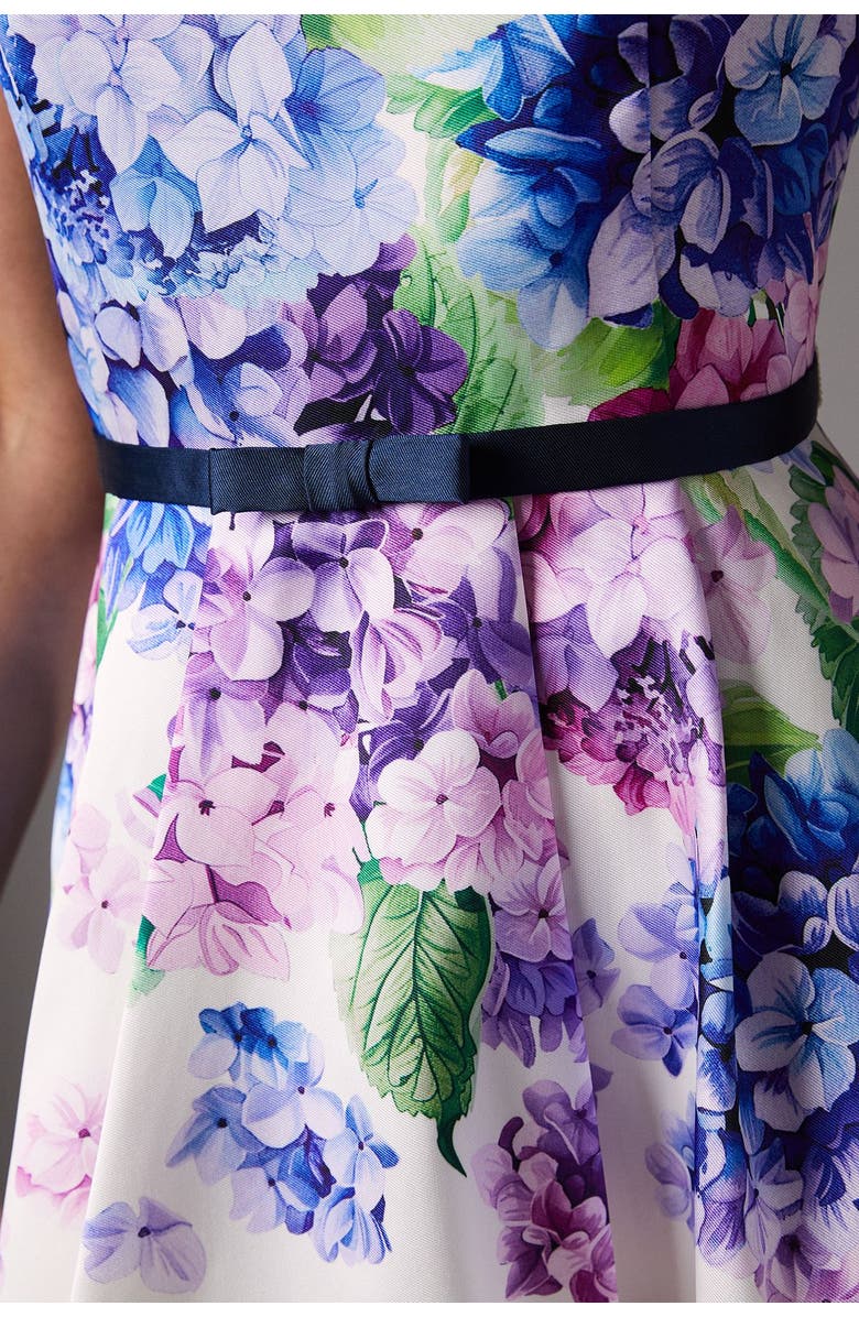 Coast Twill Hi-Lo Floral Midi Dress, Alternate, color, Multi