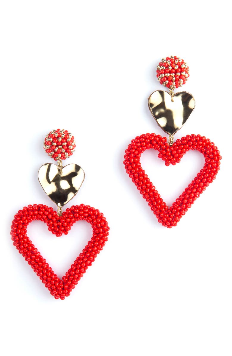 Deepa Gurnani Candi Heart Drop Earrings, Main, color, 