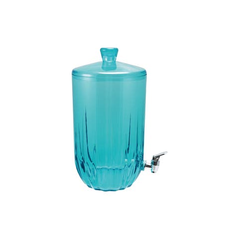 7-Quart Acrylic Beverage Dispenser with Spout, Aqua Color