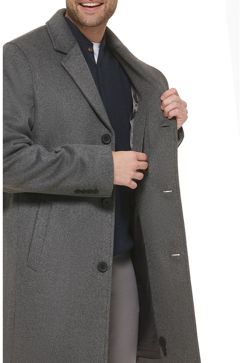 Classic Wool Blend Plush Notched Collar Coat, Alternate, color, LIGHT GREY
