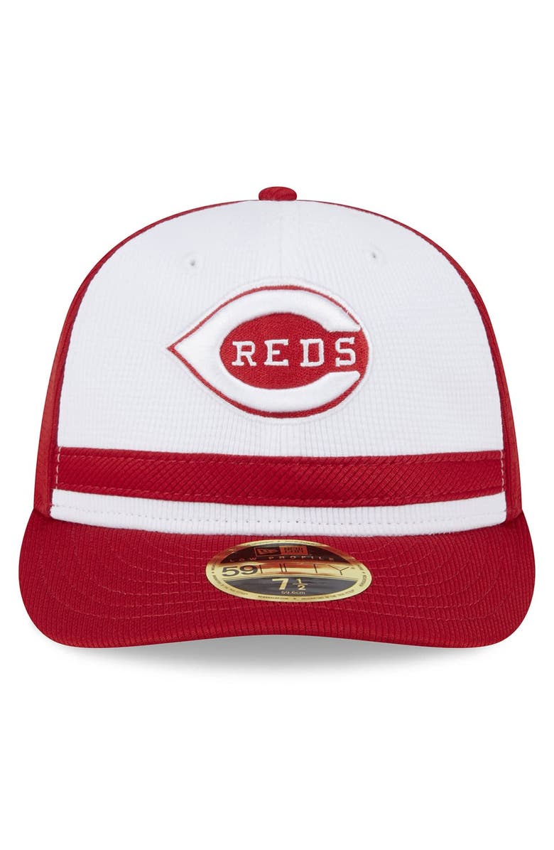 New Era Men's New Era  White Cincinnati Reds 2024 Batting Practice Low Profile 59FIFTY Fitted Hat, Alternate, color, White
