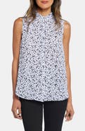 NYDJ Print Ruffle Neck Sleeveless Top
