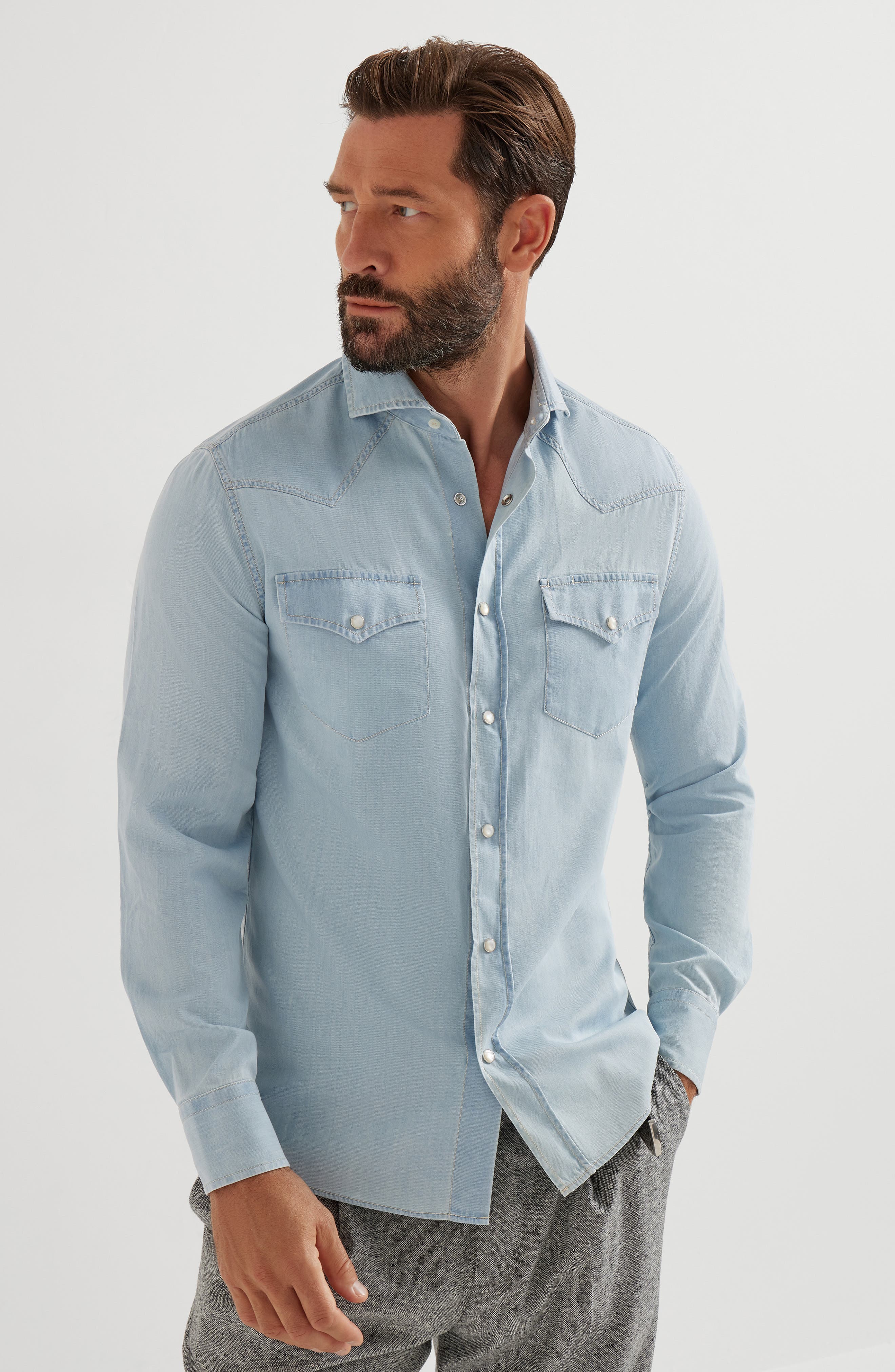Lightweight denim shirt - image 4