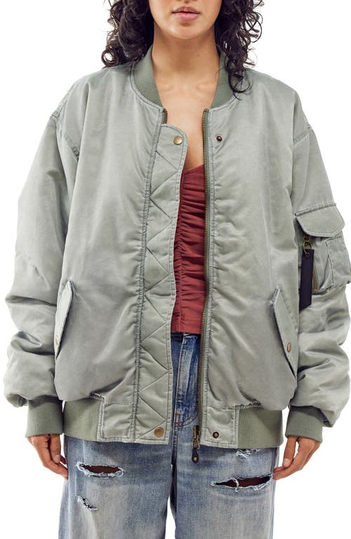 BDG Urban Outfitters Oversize Reversible Bomber Jacket in Khaki 