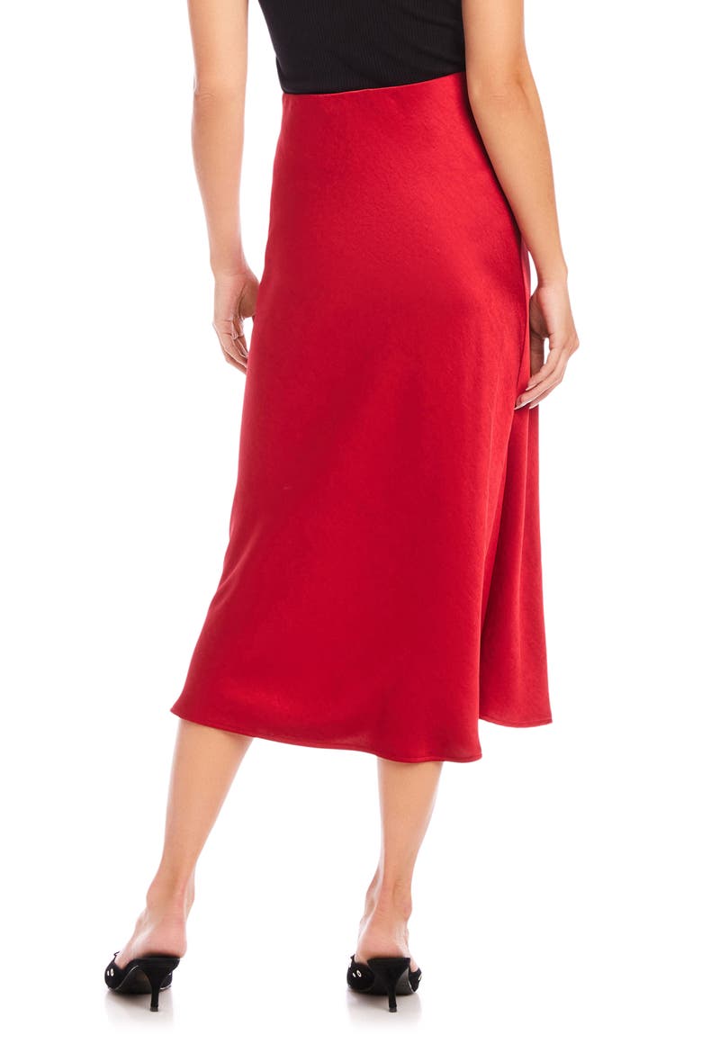 Brielle Satin Midi Skirt, Alternate, color, CHERRY
