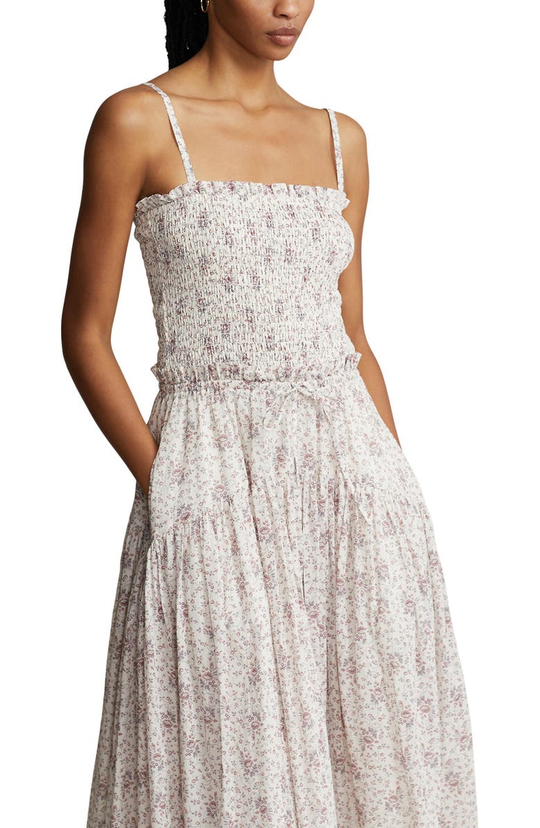 Polo Ralph Lauren Pino Floral Smocked Cotton Sundress, Alternate, color, 