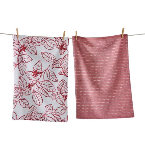 Ainslie Hammam Terry Dishtowel S/2 Red Red Cotton Everyday