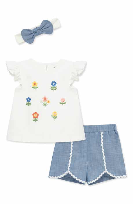 Little Me Kids' Floral Embroidered 3-Piece Set