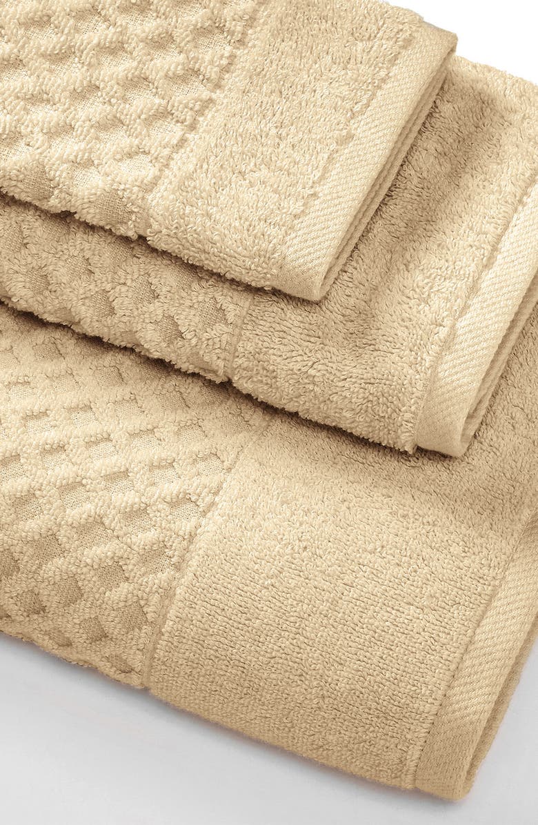 Woven & Weft Diamond Waffle Textured 2-Piece Bath Sheet Set, Alternate, color, Oatmeal