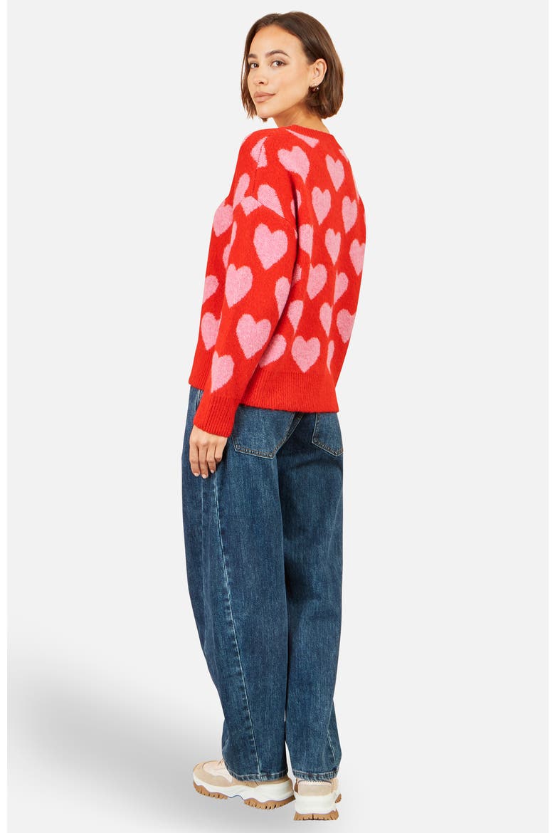 Heart Intarsia Relaxed Jumper, Alternate, color, Red
