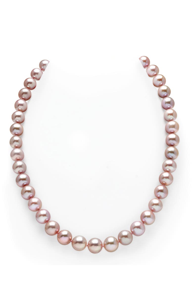 9.5-10.5mm Pink Freshwater Pearl Necklace - Premier AAAA Quality, Main, color, White Gold Clasp