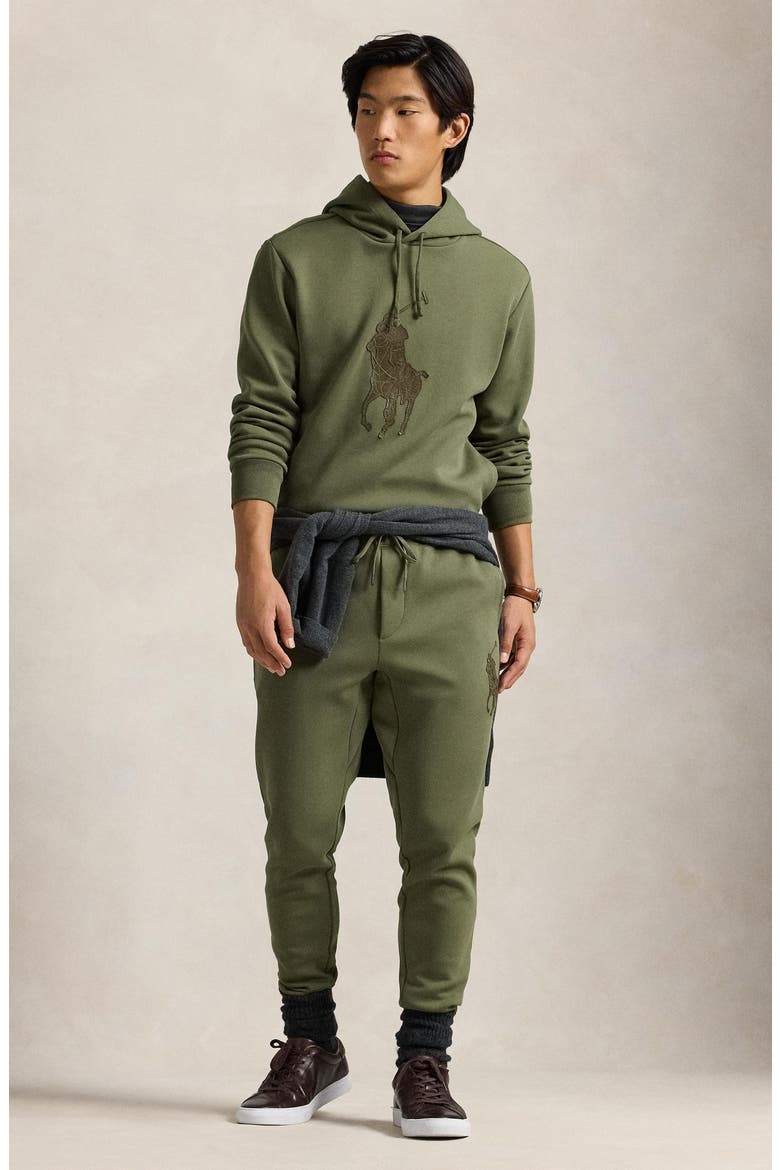 Double Knit Cotton Blend Joggers, Alternate, color, THERMAL GREEN