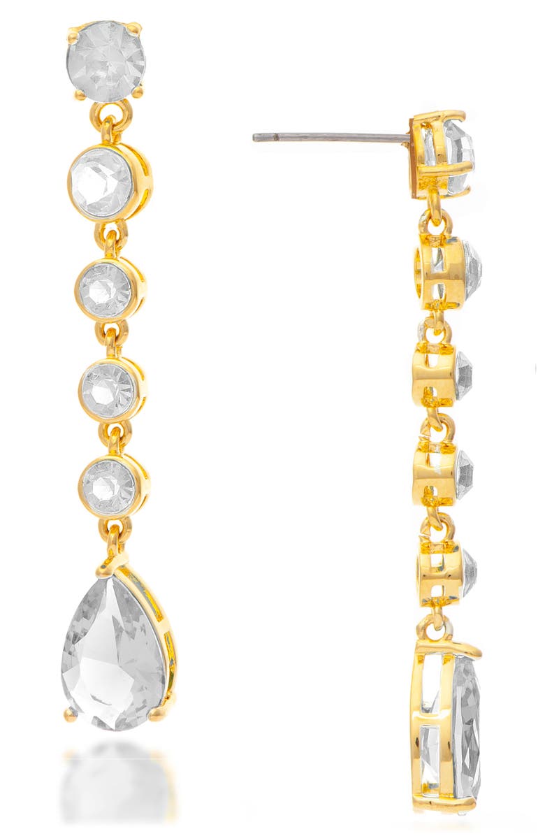 RIVKA FRIEDMAN 18K Gold Plated Cubic Zirconia Drop Earrings, Main, color, 
