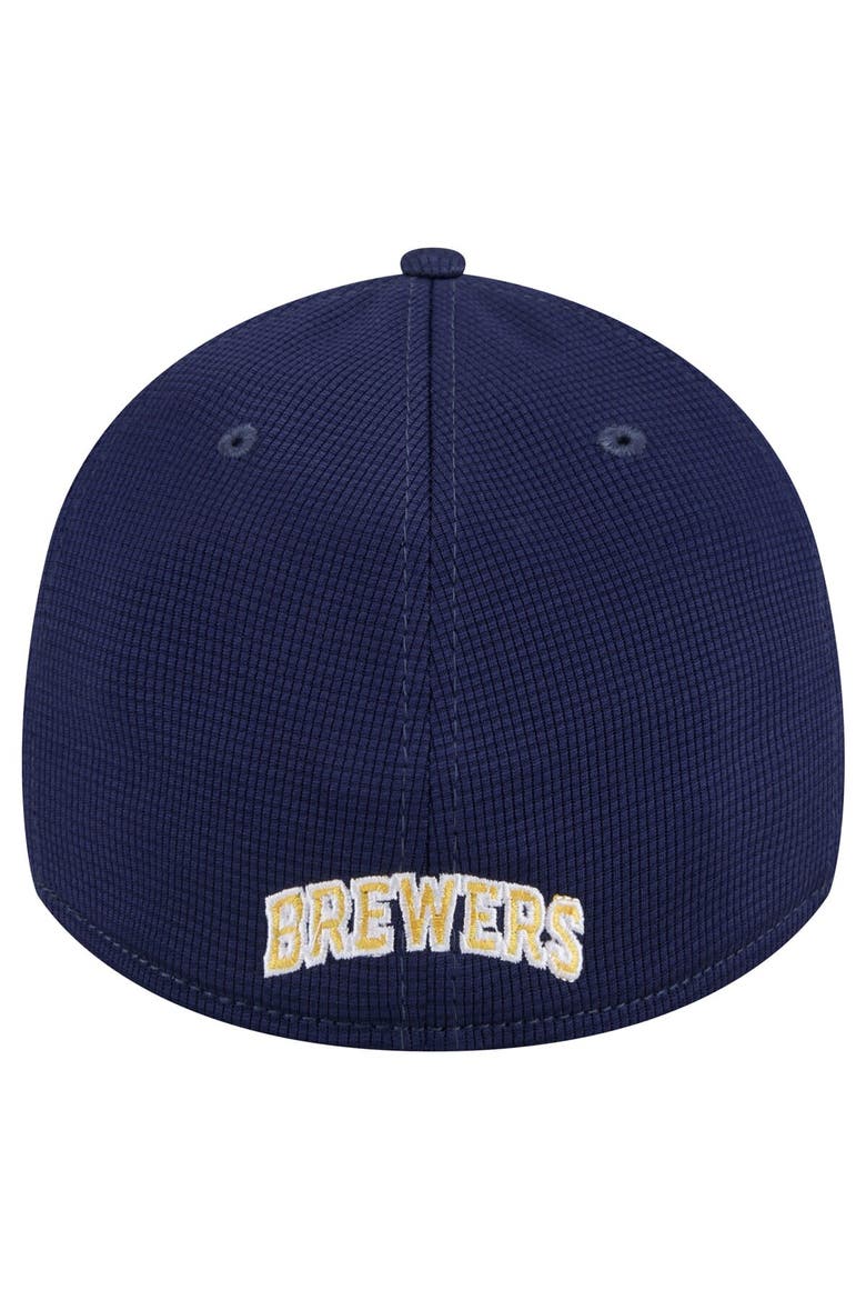 Men's New Era Navy Milwaukee Brewers Active Pivot 39THIRTY Flex Hat, Alternate, color, Navy