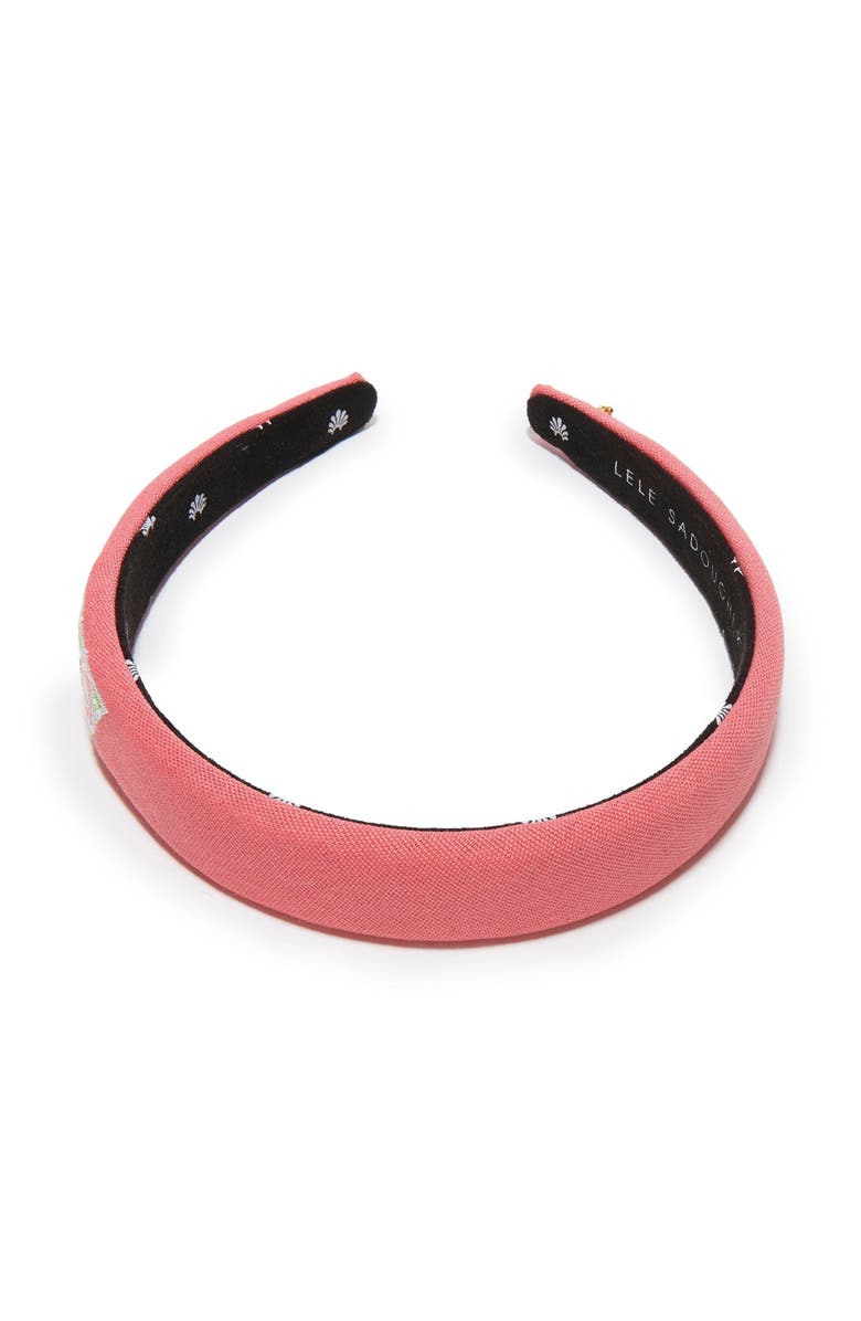 Lele Sadoughi Delta Zeta Charlotte Headband, Alternate, color, Rose Pink 650