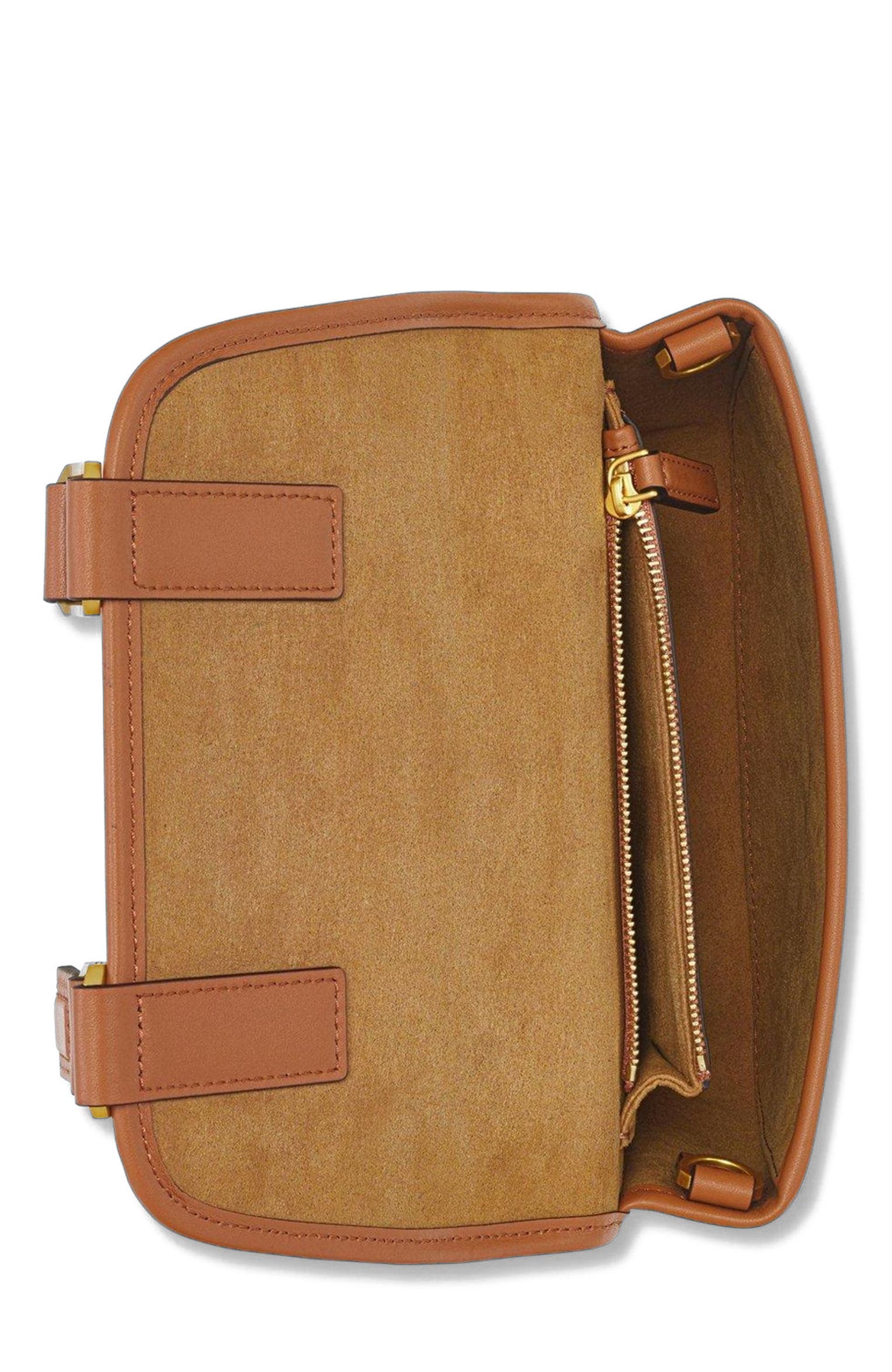 MCM Aren Messenger Bag in Visetos, Alternate, color, Cognac