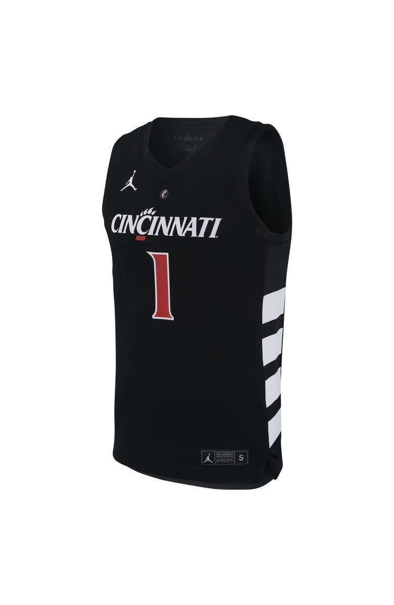 Jordan Brand Men's Jordan Brand #1 Black Cincinnati Bearcats Replica Basketball Jersey, Alternate, color, 