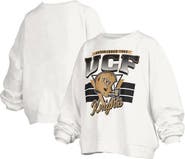 PRESSBOX Women's Pressbox White UCF Knights Janice Retro Logo Oversized Pullover Sweatshirt