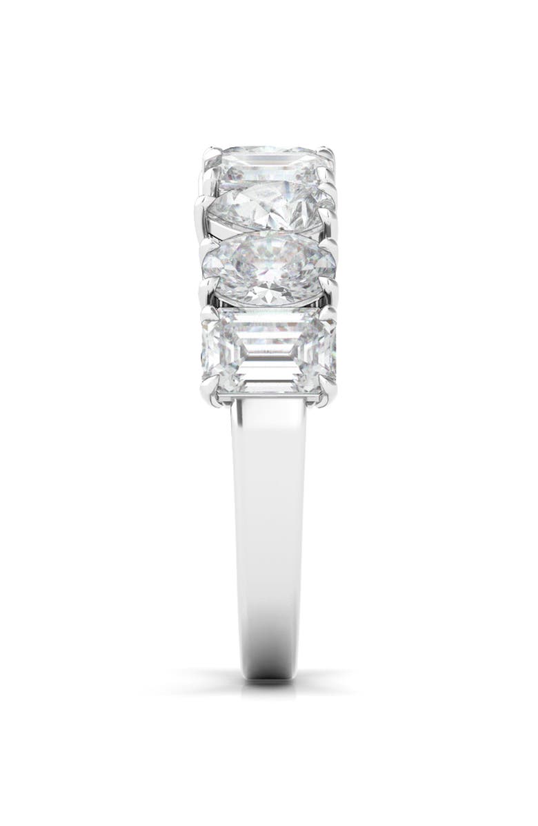 HauteCarat Pear, Oval & Emerald Cut Lab Created Diamond Half Eternity Ring, Alternate, color, White Gold