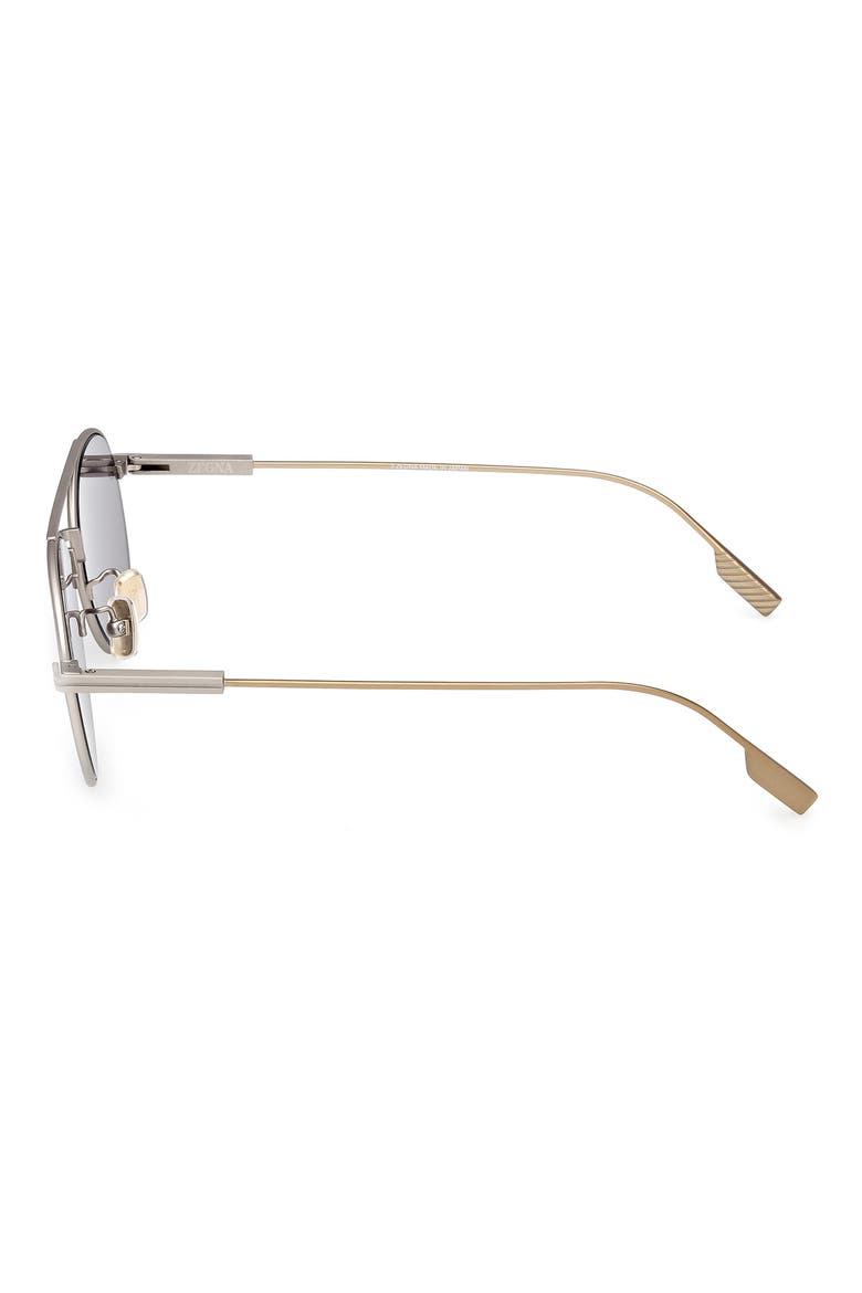 55mm Pilot Sunglasses, Alternate, color, MATTE SATIN PALLADIUM