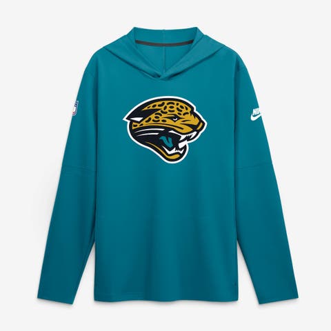 Men's Nike Teal Jacksonville Jaguars Sideline Alternate Lightweight Long Sleeve Hooded Dri-FIT T-Shirt