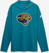 Nike Men's Nike Teal Jacksonville Jaguars Sideline Alternate Lightweight Long Sleeve Hooded Dri-FIT T-Shirt