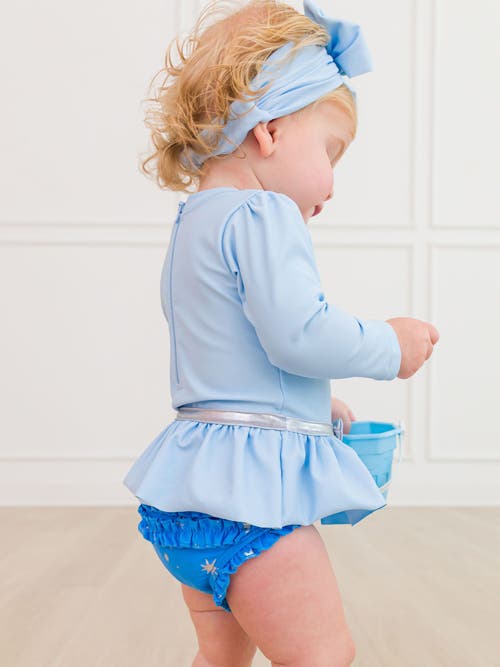 Rufflebutts Baby Girls Upf50+ Princess Long Sleeve Bow Skirted One Piece Swimsuit