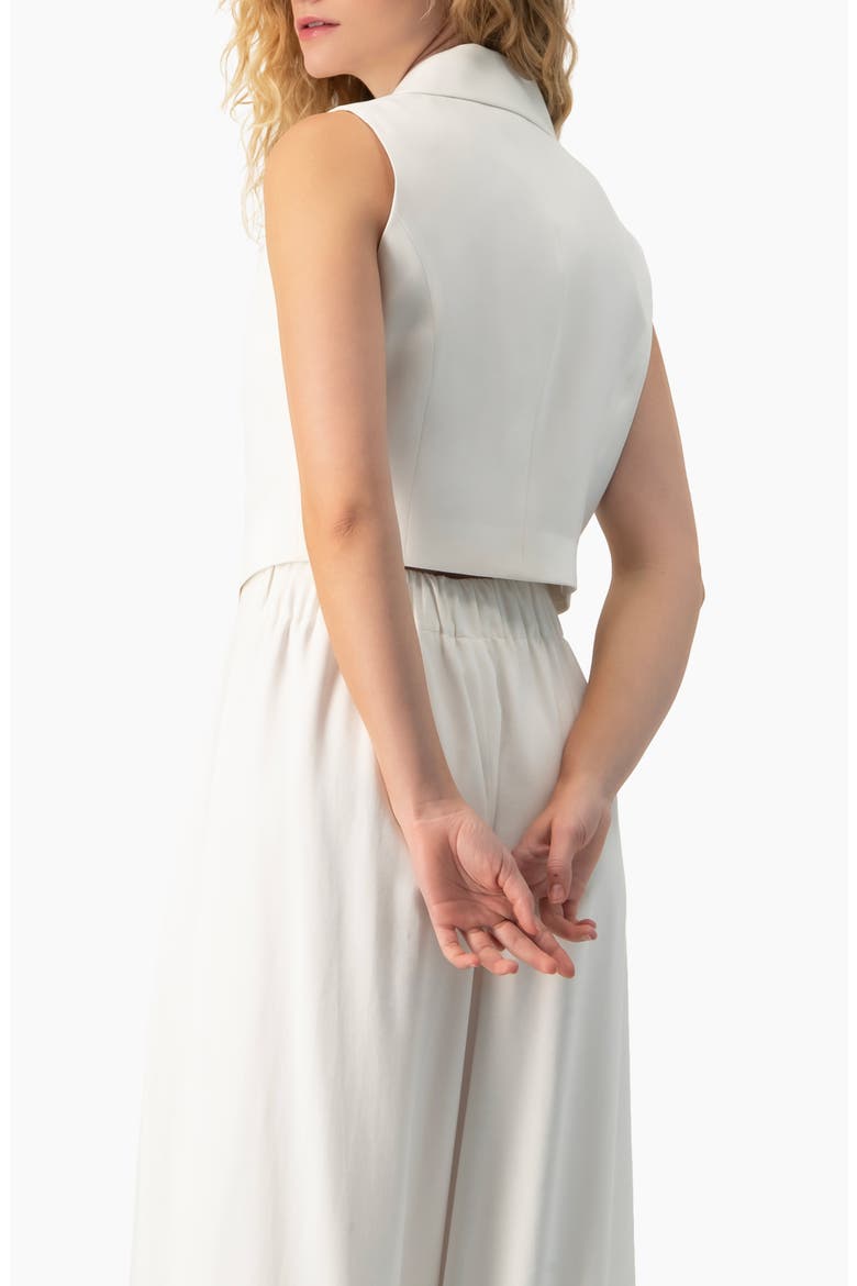 Tailored Sleeveless Crop Blazer Vest, Alternate, color, White