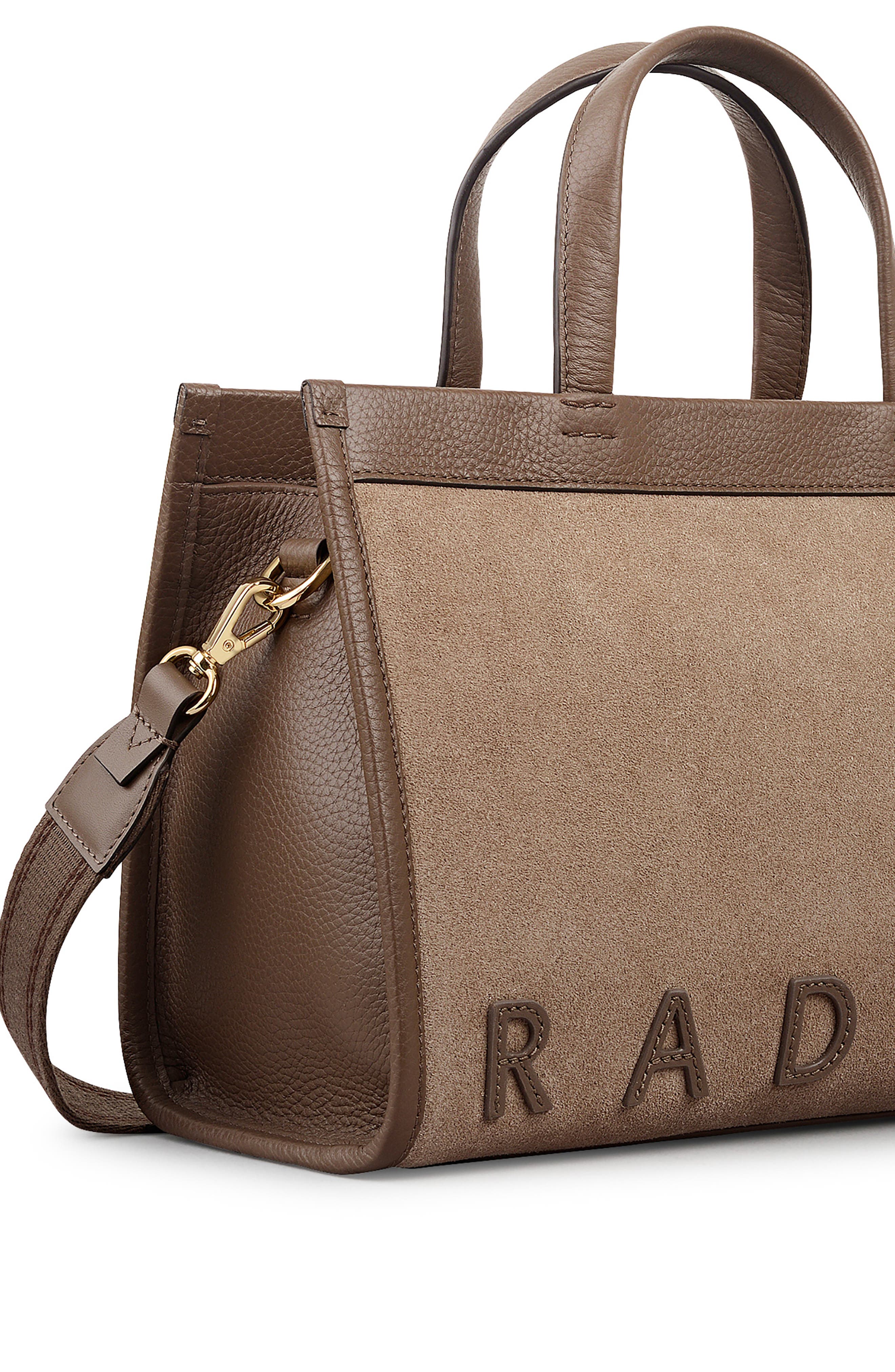 Alba Place Small Suede Zip Top Tote, Alternate, color, COFFEE