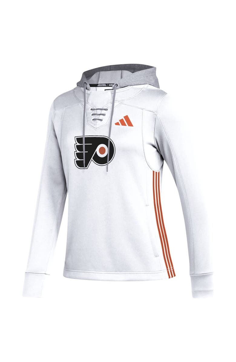 adidas Women's adidas White Philadelphia Flyers Refresh Skate Lace AEROREADY Pullover Hoodie, Alternate, color, White